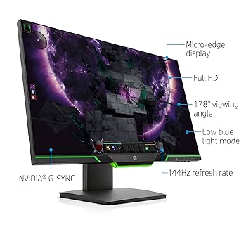 HP 25x 144Hz Full HD Gaming Monitor (1920 x 1080) NVIDIA G